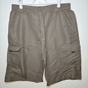Mens Stanley Cargo Utility Shorts Size Large Olive Green Workwear Hiking Outdoor